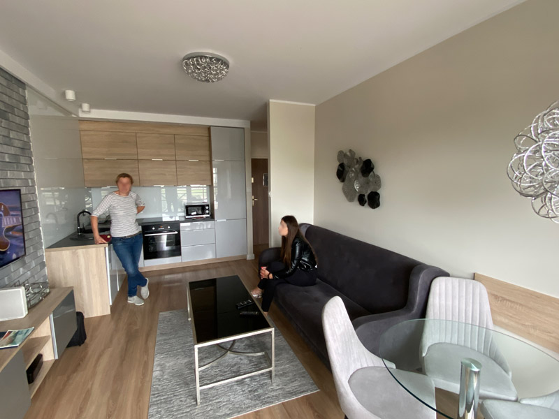 Wohnzimmer Ferienwohnung Danzig